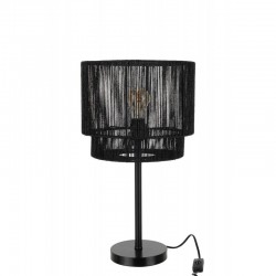 Lámpara de mesa de metal negro 29.5x29.5x52.5 cm