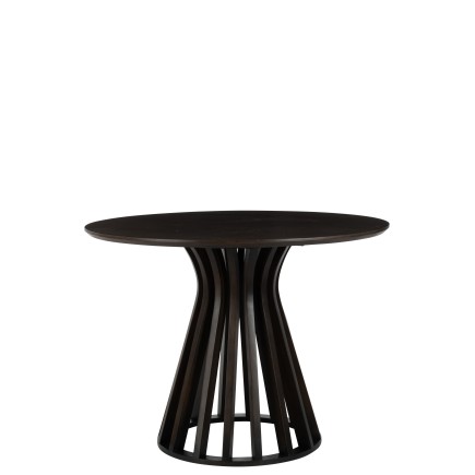 Mesa redonda de madera negra 110x110x76cm
