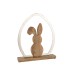 LAPIN SILHOUETTE OEUF BOIS DE MANGUIER/METAL ARGENT NATUREL