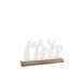 Lapins sur socle en aluminium blanc 28x5x17 cm Lapins sur socle en aluminium blanc 28x5x17 cm