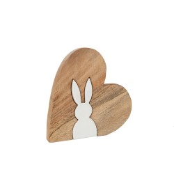 Puzzle de conejo de madera blanco 22.5x3x22.5 cm