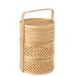 Cesta de almacenamiento de 3 compartimentos de madera natural 23x23x30 cm