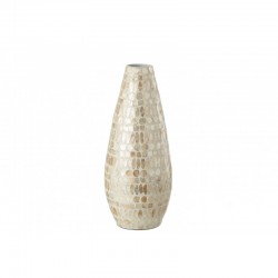 Vase en bois beige 17x17x47.5 cm