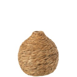 Vase décoratif en bois de jacinthe naturel 34x34x37 cm