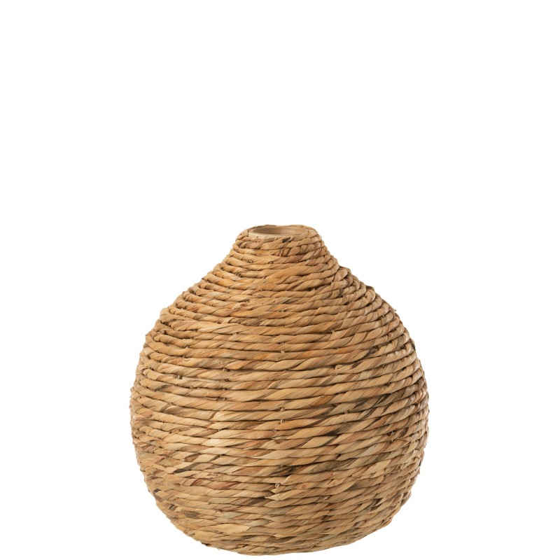 Vase décoratif en bois de jacinthe naturel 34x34x37 cm