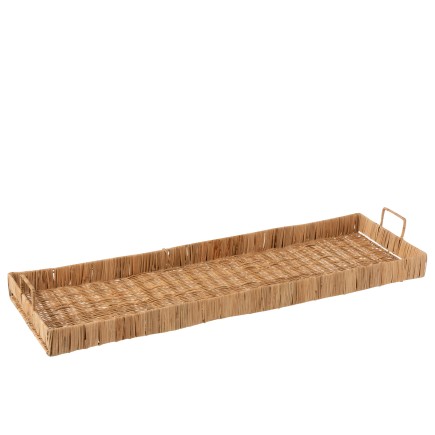 Plateau rectangulaire en bois naturel 96x29x11.5 cm