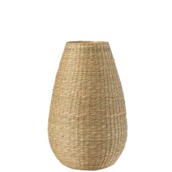 Vase large en bois naturel 25x25x46 cm