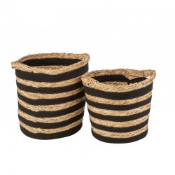 Conjunto de 2 cestas de madera natural de 46x37x36.5 cm