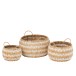 Conjunto de 3 cestas de madera blanca de 41x40x27 cm