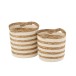 Set de 2 paniers en bois blanc 41x41x37.5 cm Set de 2 paniers en bois blanc 41x41x37.5 cm