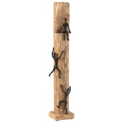 Figurines noire en bois naturel 13x14.5x75.5 cm