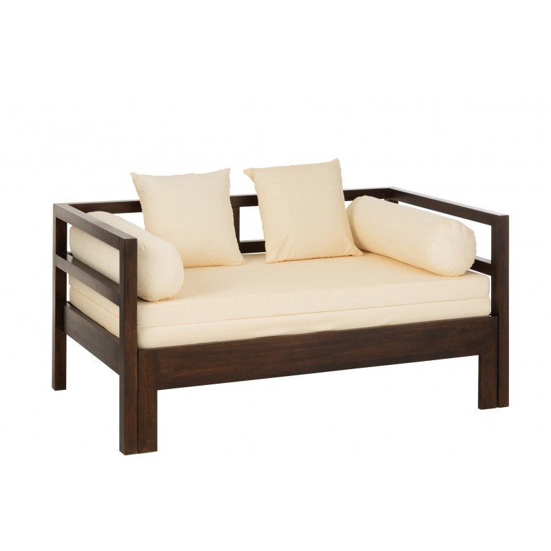 Canapé lit exterieur manguier en bois marron 163x98x80 cm