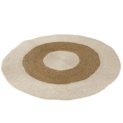 Tapis naturel rond zostère en bois blanc 197x197x1 cm