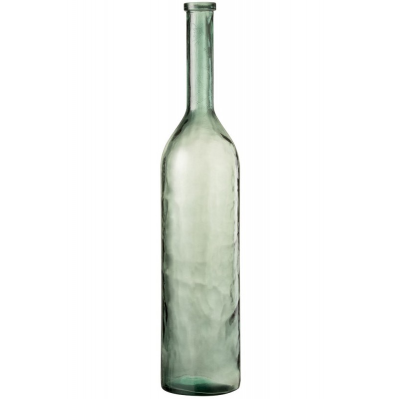 Vaso garrafa em vidro verde 21x21x101 cm Vaso garrafa em vidro verde 21x21x101 cm