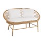 Sillón redondeado de aluminio beige para 2 personas, para uso interior o exterior, de 129x62x82 cm.