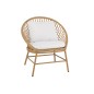 Fauteuil interieur ou exterieur arrondi en aluminium beige 60x75x82 cm