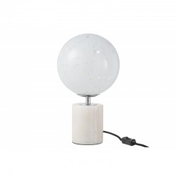 Lampe boule à poser en verre blanc 17x17x32 cm