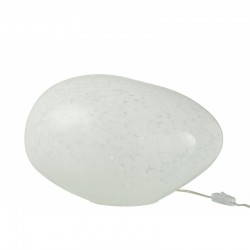 Lampe boule à poser en verre blanc 40x30x26 cm