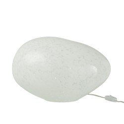 Lampe boule à poser en verre blanc 40x30x26 cm