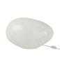 Candeeiro esférico de mesa em vidro branco 40x30x26 cm