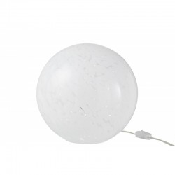 Lampe boule à poser en verre blanc 28x28x28 cm