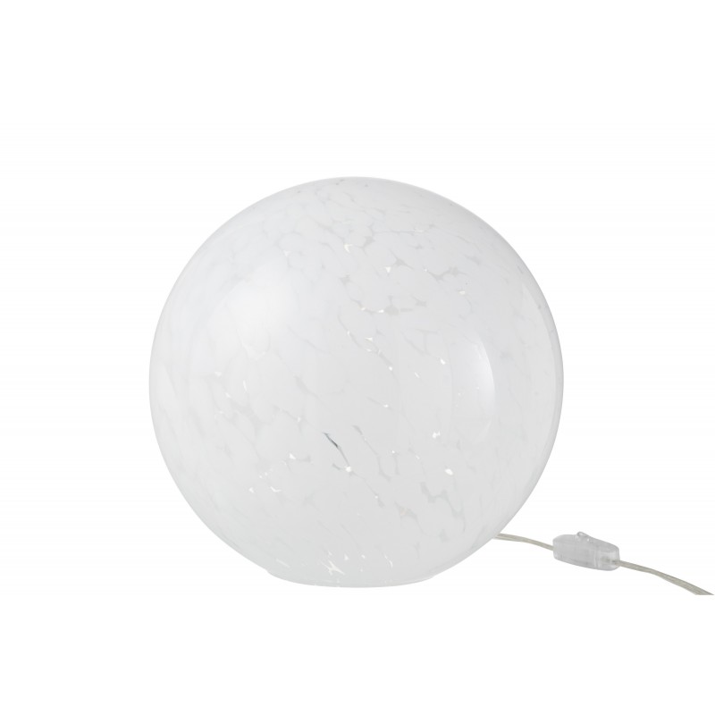 Lámpara de bola de vidrio blanco para colocar de 28x28x28 cm