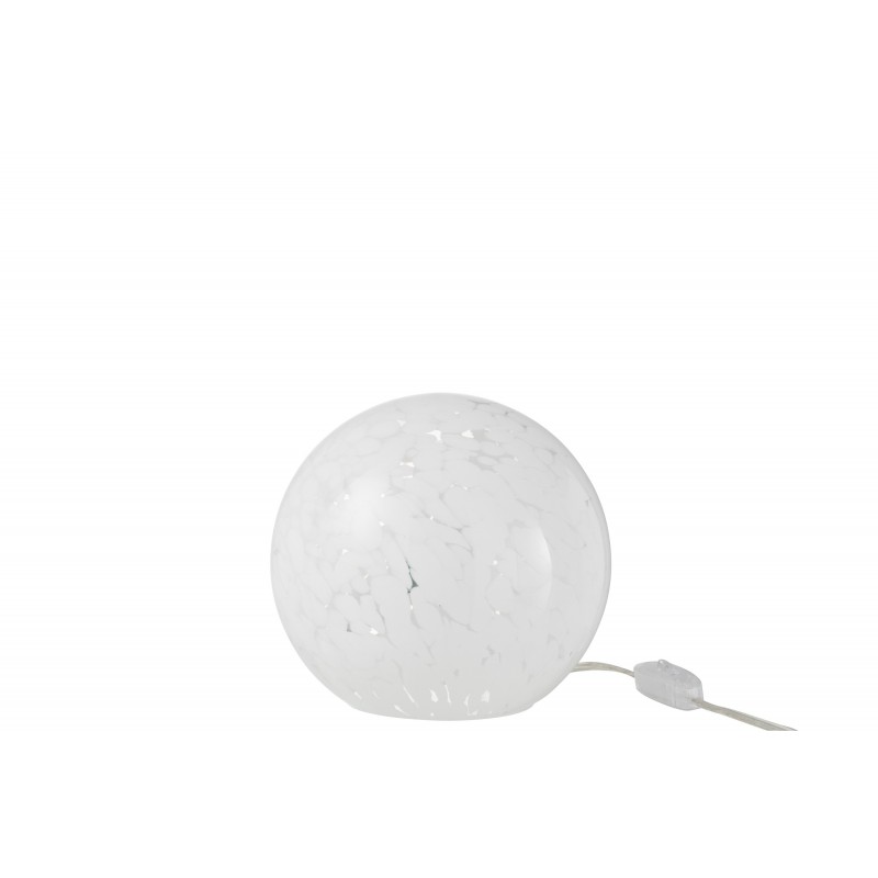 Lámpara de bola de vidrio blanco para colocar de 20x20x18 cm