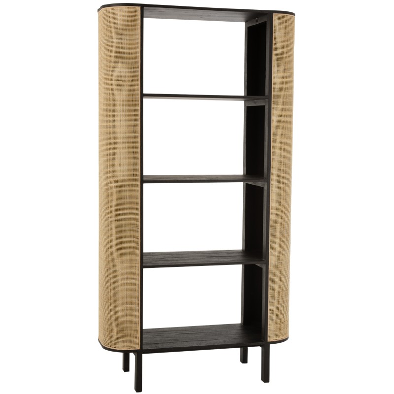 Etagere gamme milo en bois noir 100x40x190 cm