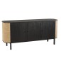 Buffet de 3 puertas de la gama Milo en madera negra de 180x46x80 cm.