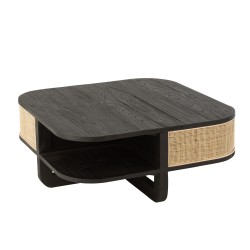 Table de salon gamme milo en bois noir 85x85x36 cm