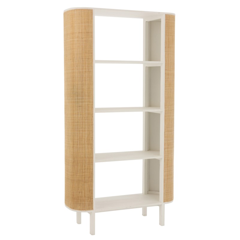 Estantería de la gama Milo en madera blanca - natural 100x40x190 cm