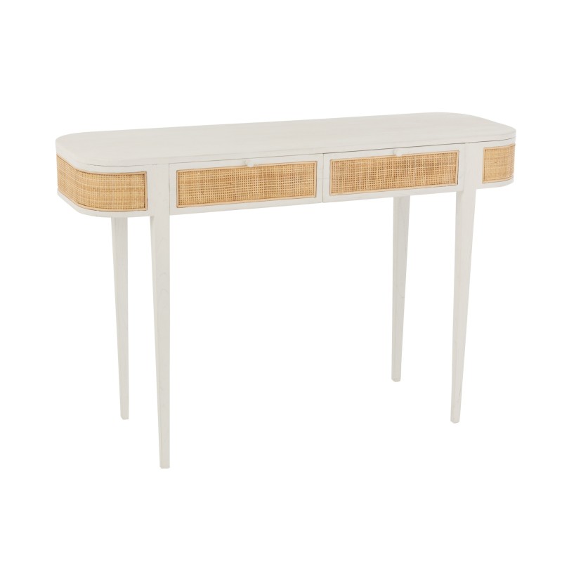 Consola de la gama Milo en madera blanca - natural de 120x40x81 cm