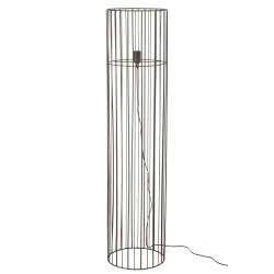 Lampe cylindrique sur pied en métal noir 14x14x59 cm