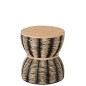 Mesa auxiliar de ratán en madera negra de 35x35x38 cm