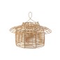 Lampe suspendu imitation rotin en plastique naturel 40x40x30 cm