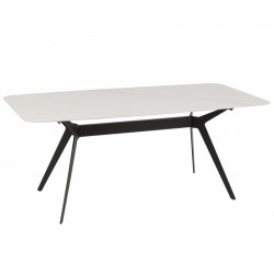Table rectangle en métal blanc 180x86x75 cm