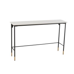 Consola de metal blanco de 120x30x76 cm