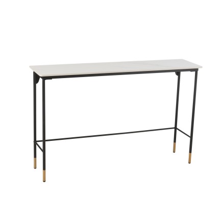 Consola de metal blanco de 120x30x76 cm