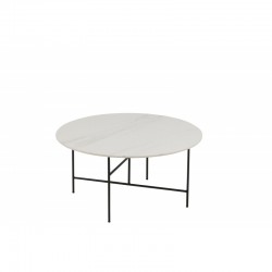 Table gigogne ronde en métal blanc 80x80x41 cm