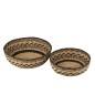Lot de 2 paniers en bois naturel 46x46x14 cm
