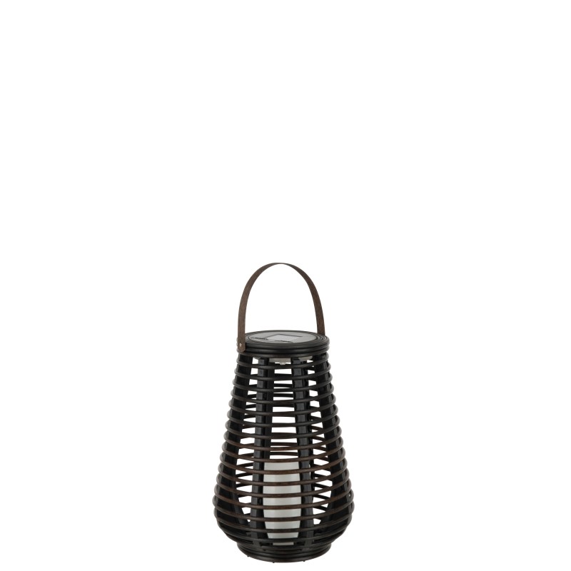 Farol Led de plástico marrón 17x17x27 cm