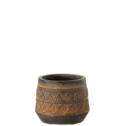 Vaso da fiori etico in plastica marrone 20x20x18 cm