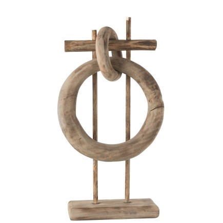 Décoration cercle en bois naturel 39x14x68 cm
