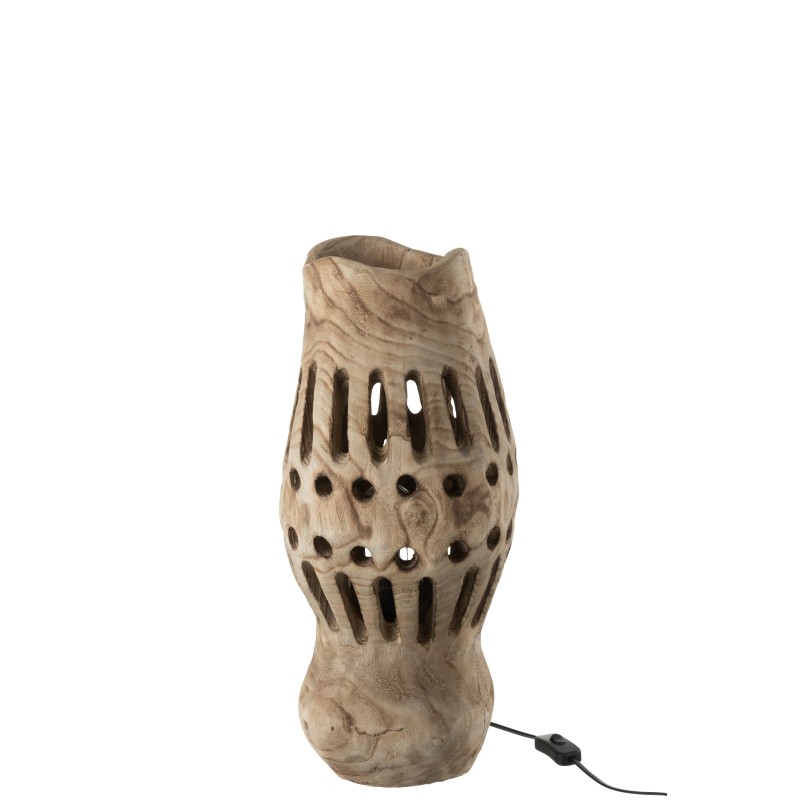 Lampe à poser en bois naturel 24x24x49 cm