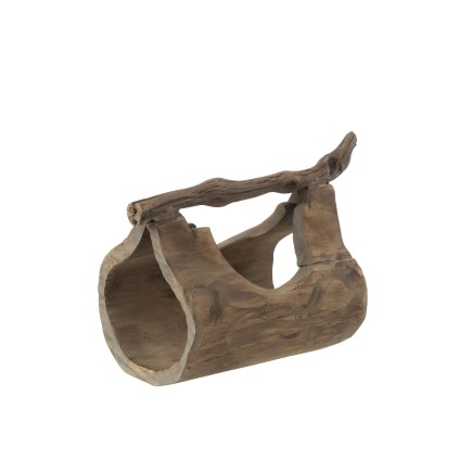 Décoration tronc en bois naturel 33x17x25 cm