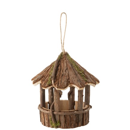 Caja nido de madera natural de 26x26x39 cm