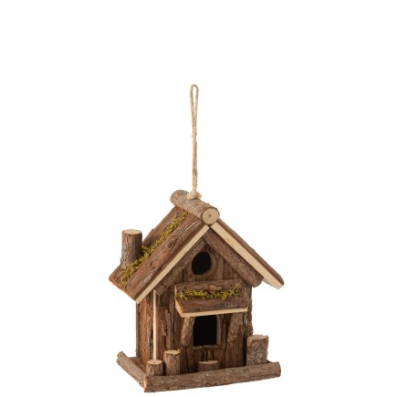 Nichoir en bois naturel 19x12x33 cm