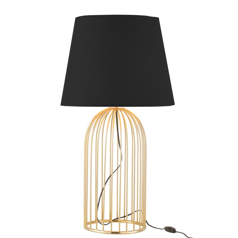 Lampe à poser avec abat jour noir en métal 25x25x62 cm