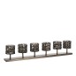 Photophore à 6 emplacements en aluminium gris 61x12x8 cm