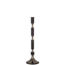 Candelabro alto de aluminio negro 12x12x44cm